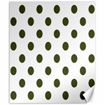 Polka Dots - Army Green on White Canvas 20  x 24 