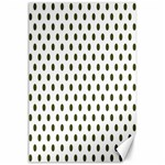 Polka Dots - Army Green on White Canvas 24  x 36 