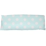 Polka Dots - White on Bubbles Cyan Body Pillow Case Dakimakura (Two Sides)