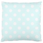 Polka Dots - White on Bubbles Cyan Large Cushion Case (Two Sides)