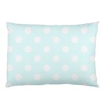 Polka Dots - White on Bubbles Cyan Pillow Case (One Side)