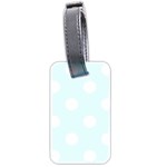 Polka Dots - White on Bubbles Cyan Luggage Tag (Two Sides)