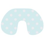 Polka Dots - White on Bubbles Cyan Travel Neck Pillow