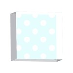 Polka Dots - White on Bubbles Cyan 4 x 4  Acrylic Photo Block