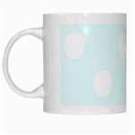 Polka Dots - White on Bubbles Cyan White Mug