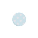 Polka Dots - White on Bubbles Cyan 1  Mini Button