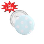 Polka Dots - White on Bubbles Cyan 1.75  Button (10 pack)