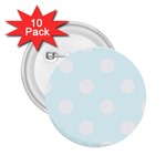 Polka Dots - White on Bubbles Cyan 2.25  Button (10 pack)