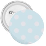 Polka Dots - White on Bubbles Cyan 3  Button