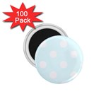 Polka Dots - White on Bubbles Cyan 1.75  Magnet (100 pack)