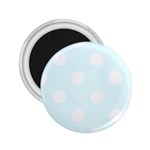 Polka Dots - White on Bubbles Cyan 2.25  Magnet