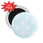 Polka Dots - White on Bubbles Cyan 2.25  Magnet (10 pack)