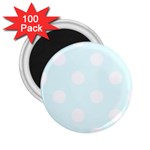 Polka Dots - White on Bubbles Cyan 2.25  Magnet (100 pack)