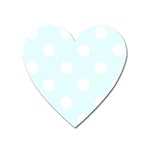 Polka Dots - White on Bubbles Cyan Magnet (Heart)