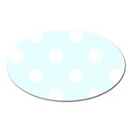 Polka Dots - White on Bubbles Cyan Magnet (Oval)