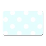 Polka Dots - White on Bubbles Cyan Magnet (Rectangular)