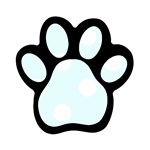 Polka Dots - White on Bubbles Cyan Magnet (Paw Print)