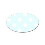 Polka Dots - White on Bubbles Cyan Sticker (Oval)