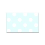 Polka Dots - White on Bubbles Cyan Sticker (Rectangular)