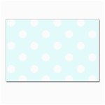 Polka Dots - White on Bubbles Cyan Postcard 4  x 6 