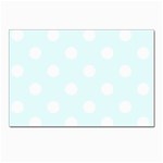 Polka Dots - White on Bubbles Cyan Postcard 5  x 7 