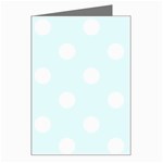 Polka Dots - White on Bubbles Cyan Greeting Card