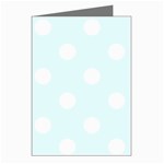 Polka Dots - White on Bubbles Cyan Greeting Cards (Pkg of 8)