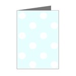 Polka Dots - White on Bubbles Cyan Mini Greeting Card