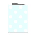 Polka Dots - White on Bubbles Cyan Mini Greeting Cards (Pkg of 8)