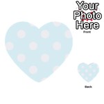 Polka Dots - White on Bubbles Cyan Multi-purpose Cards (Heart)