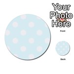 Polka Dots - White on Bubbles Cyan Multi-purpose Cards (Round)