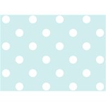 Polka Dots - White on Light Cyan Birthday Cake 3D Greeting Card (7x5)