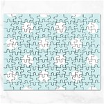 Polka Dots - White on Light Cyan Jigsaw Puzzle (Rectangular)