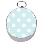 Polka Dots - White on Light Cyan Silver Compass