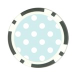 Polka Dots - White on Light Cyan Poker Chip Card Guard