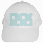 Polka Dots - White on Light Cyan White Cap