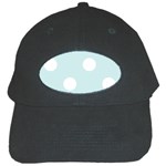 Polka Dots - White on Light Cyan Black Cap