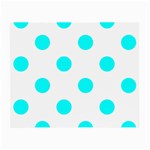 Polka Dots - Aqua Cyan on White Small Glasses Cloth