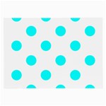 Polka Dots - Aqua Cyan on White Large Glasses Cloth