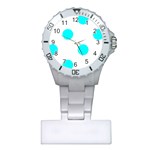 Polka Dots - Aqua Cyan on White Nurses Watch