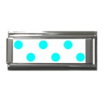 Polka Dots - Aqua Cyan on White Superlink Italian Charm (9mm)