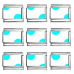 Polka Dots - Aqua Cyan on White 9mm Italian Charm (9 pack)