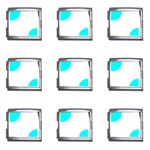 Polka Dots - Aqua Cyan on White Mega Link Italian Charm (9 pack)