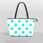 Polka Dots - Aqua Cyan on White Classic Shoulder Handbag (One Side)