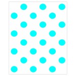 Polka Dots - Aqua Cyan on White Drawstring Bag (Small)