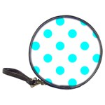 Polka Dots - Aqua Cyan on White Classic 20-CD Wallet