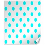 Polka Dots - Aqua Cyan on White Canvas 8  x 10 