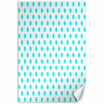 Polka Dots - Aqua Cyan on White Canvas 24  x 36 