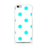 Polka Dots - Aqua Cyan on White Apple iPhone 6/6S Silicone Case (Transparent)