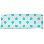 Polka Dots - Aqua Cyan on White Body Pillow Case Dakimakura (Two Sides)